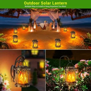 Lights Ou2 Pack Upgraded Flickering Flame Solar Lantern