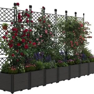Plastic Planter Box w/ Trellis Rack 5.25FT Tall