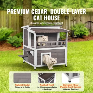 SucceBuy Outdoor Cat House Weatherproof