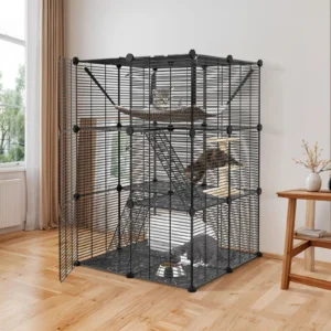 3-Tiers Cat Cage Enclosure Metal Wire