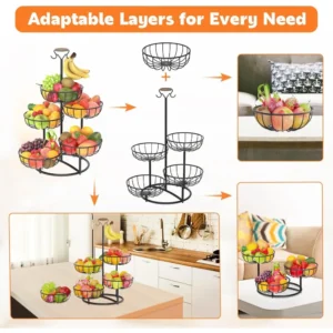 5 Tier Fruit Basket Tower Stand